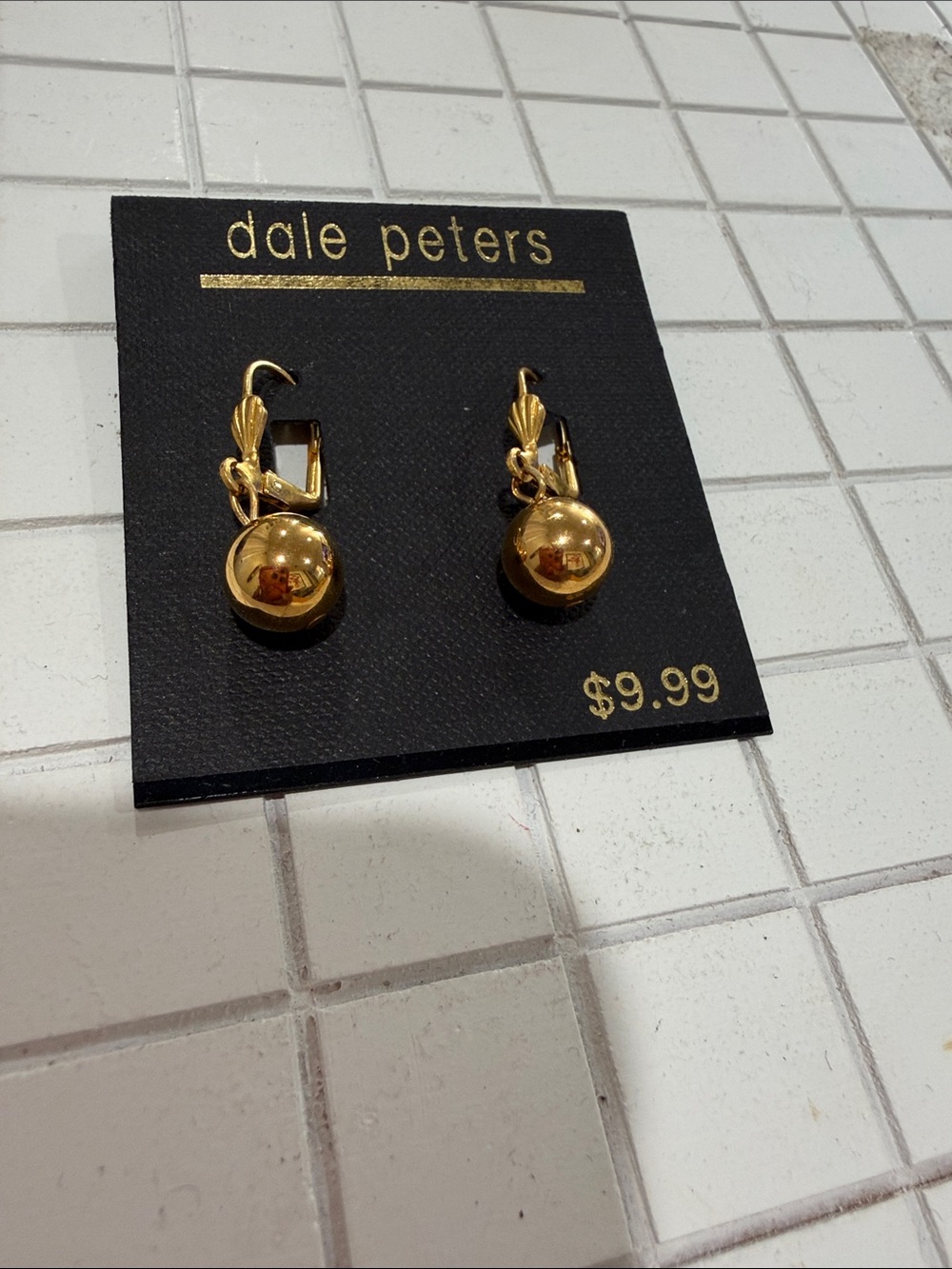 Gold Ball Drop Earrings with Leverback Closure